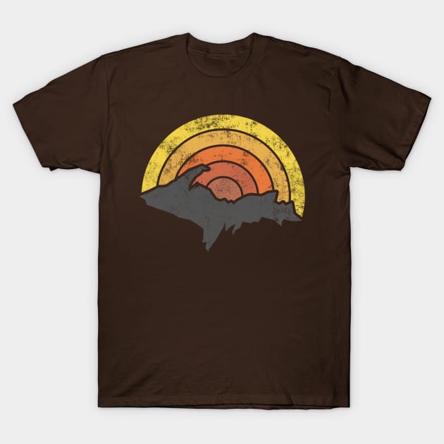 Retro Upper Peninsula Sunrise T-Shirt by Bruce Brotherton